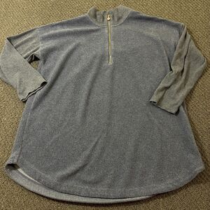 Soft Surroundings Tunic Womens Size Medium M 1/4 Zip Fleece Shirt Gray
